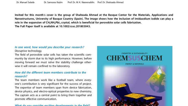 New cover on ChemSusChem New cover on ChemSusChem